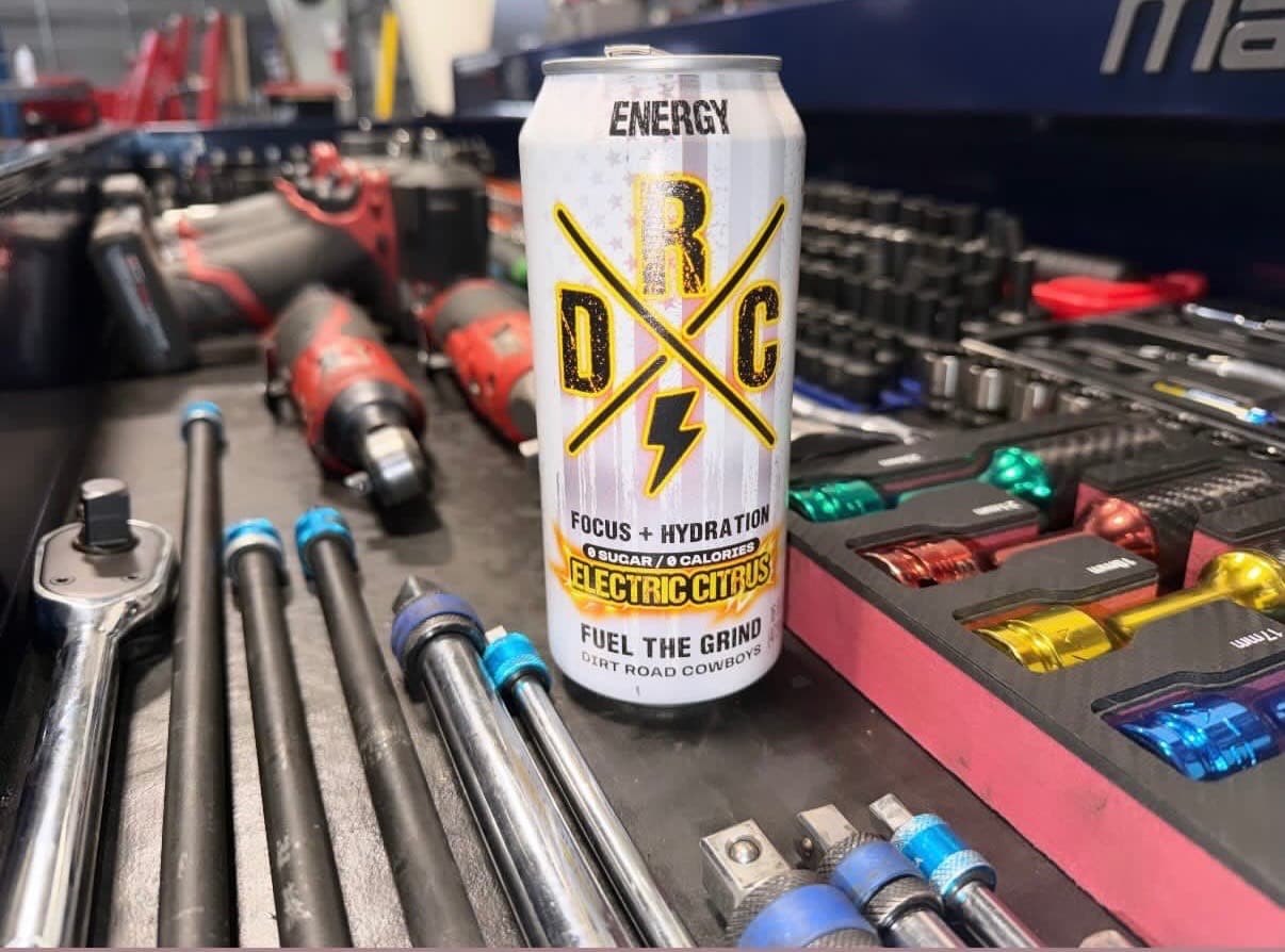Electric Citrus can on a tool chest among impact drivers, ratchets and sockets